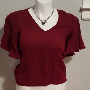 FRNCH fitted peplum blouse top